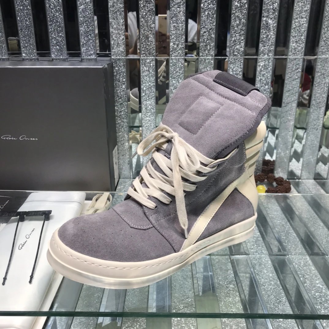 Owens Geobasket High-Top Sneakers Suede Gray - Gallery Image 6 - Detailed View