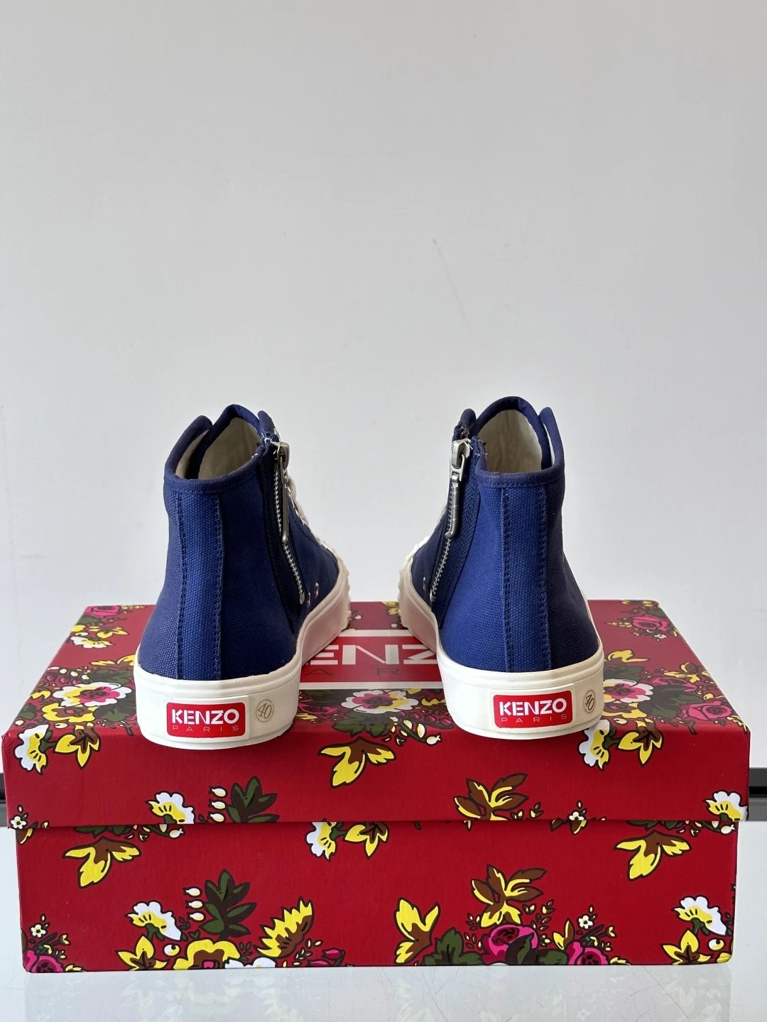 Kenzo Canvas High Sneakers Blue - Gallery Image 8 - Detailed View