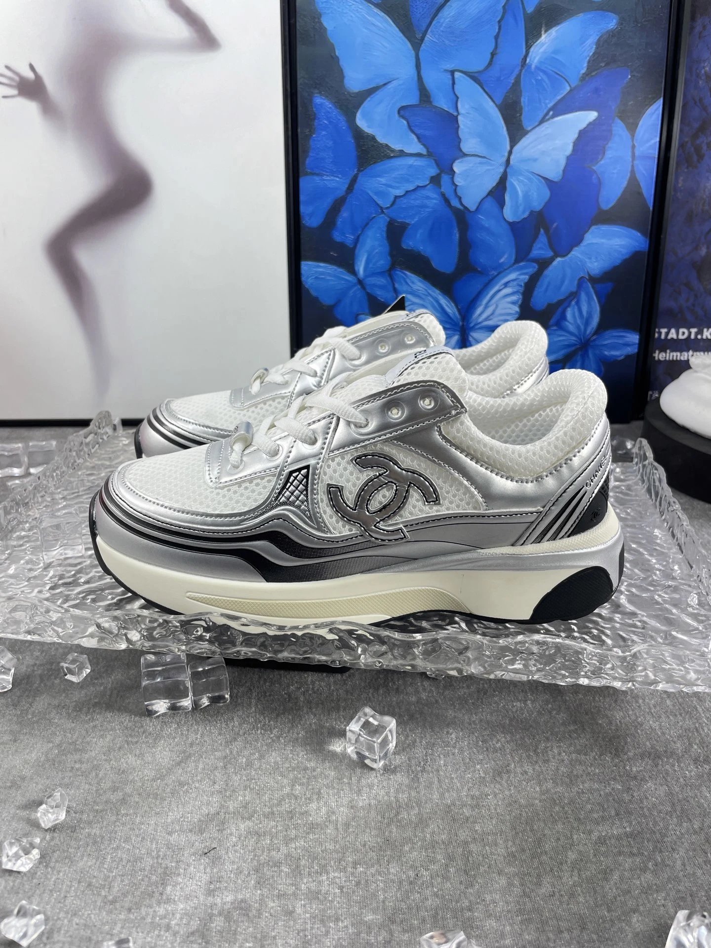 Chanel 23C Sneakers Silver 