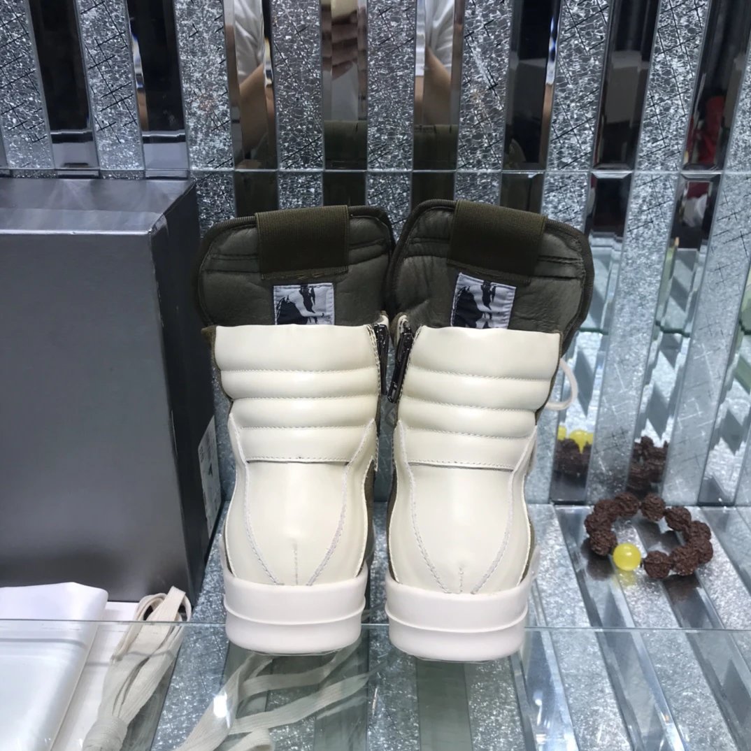 Owens Geobasket High-Top Sneakers Suede Olive - Gallery Image 7 - Detailed View