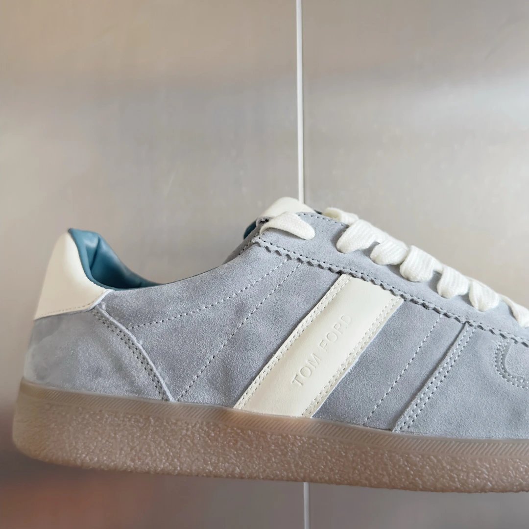 Suede Retro Trainer Sneakers Ice Blue - Gallery Image 8 - Detailed View