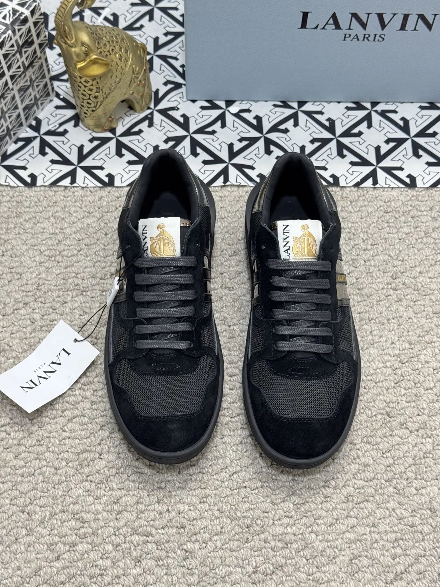Lanvin Bumper Sneakers Black Silver - Gallery Image 2 - Detailed View