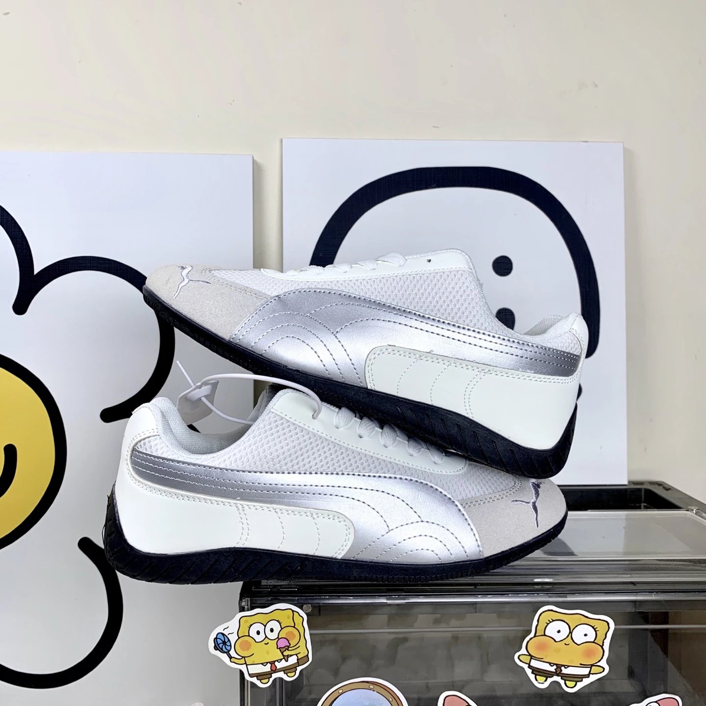 Puma Mesh Sneakers White Grey - Gallery Image 9 - Detailed View