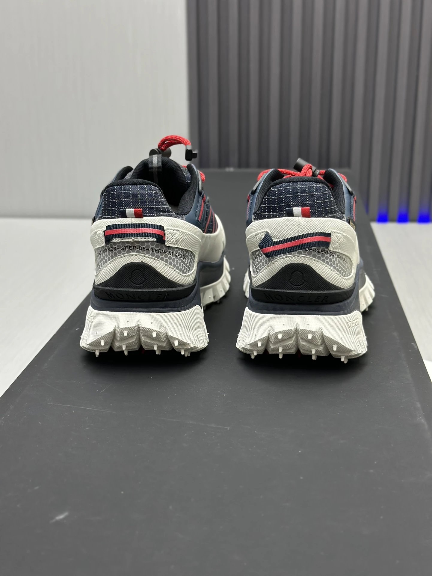 Moncler Trailgrip GTX Black Sneakers Red Stripes - Gallery Image 8 - Detailed View