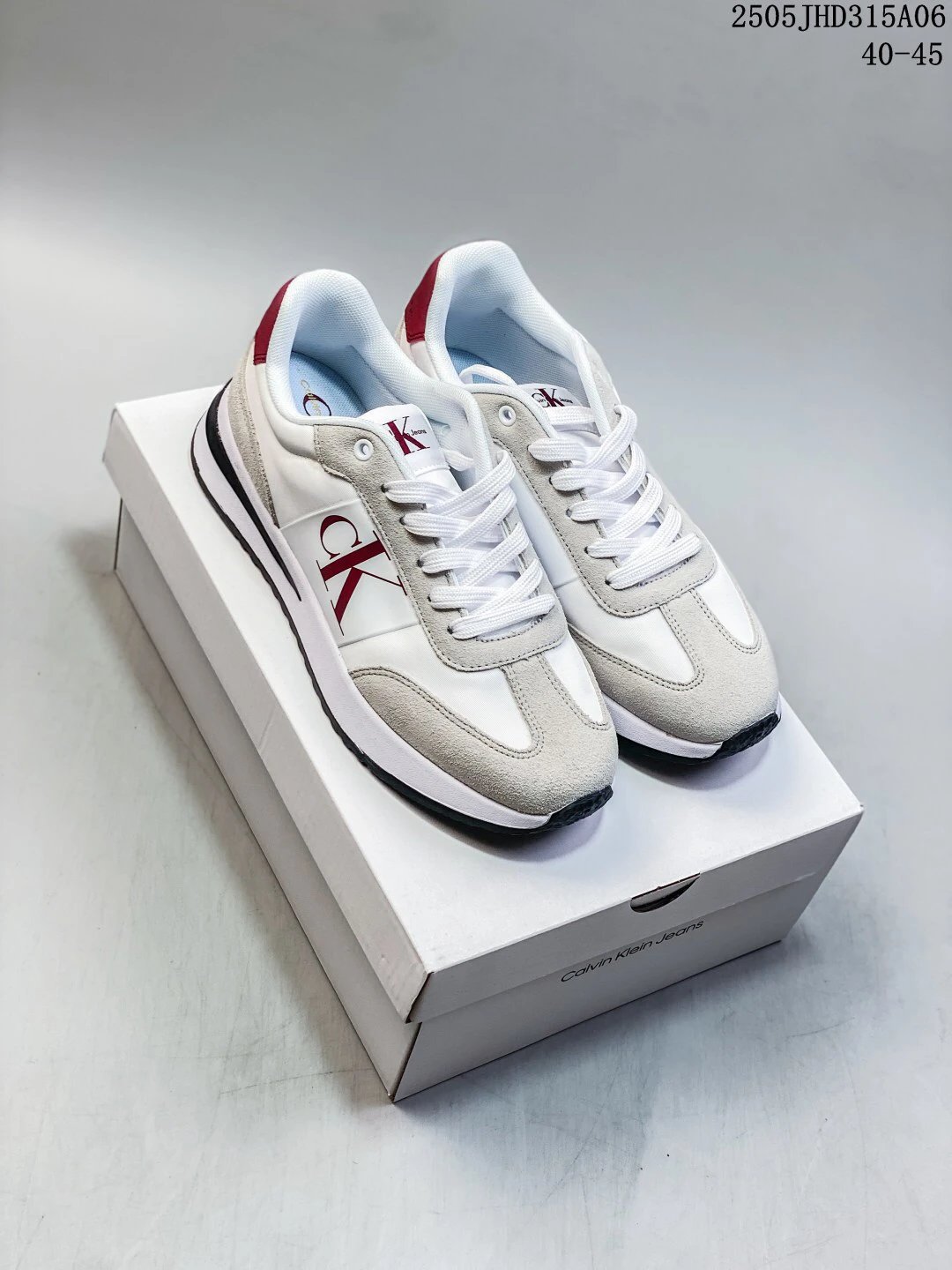 Retro Jogger Sneakers Suede Mesh Breathable Ivory Burgundy - Gallery Image 6 - Detailed View