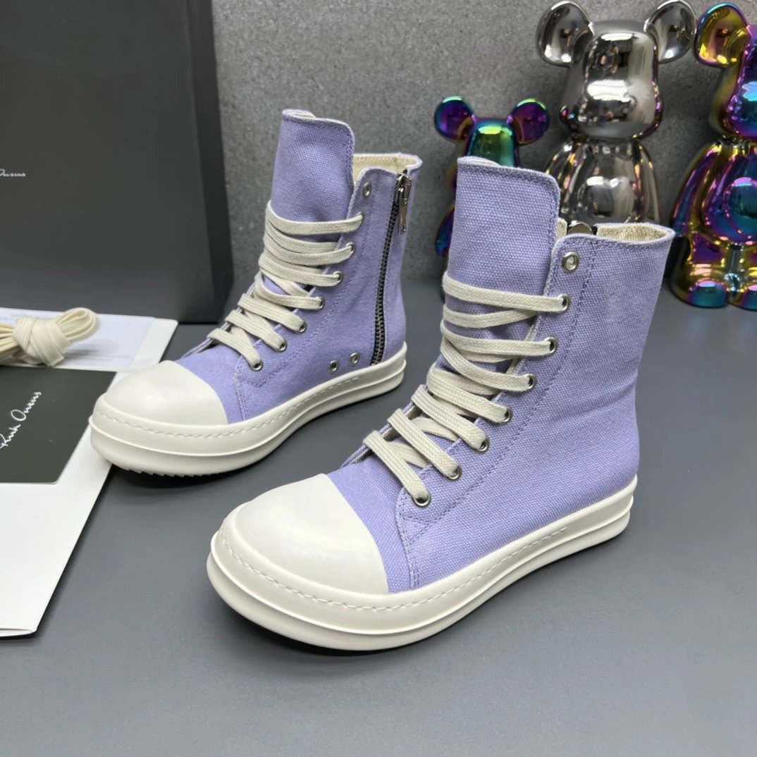 Rick Owens High-top Casual Sneakers Purple - Gallery Image 2 - Detailed View