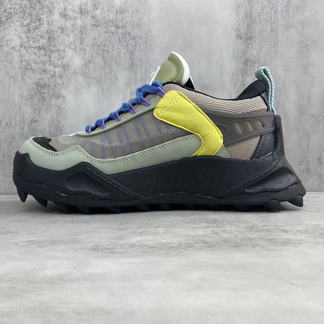 Trail Sneakers Leather Oxford Mesh EVA Sole Sage Green - Gallery Image 7 - Detailed View