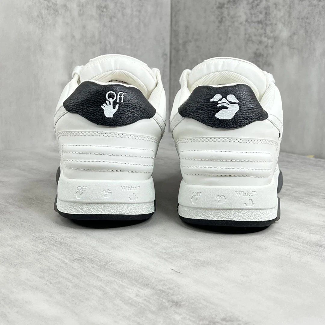 Low Top Leather Sneakers Retro Streetwear Black Ivory - Gallery Image 5 - Detailed View