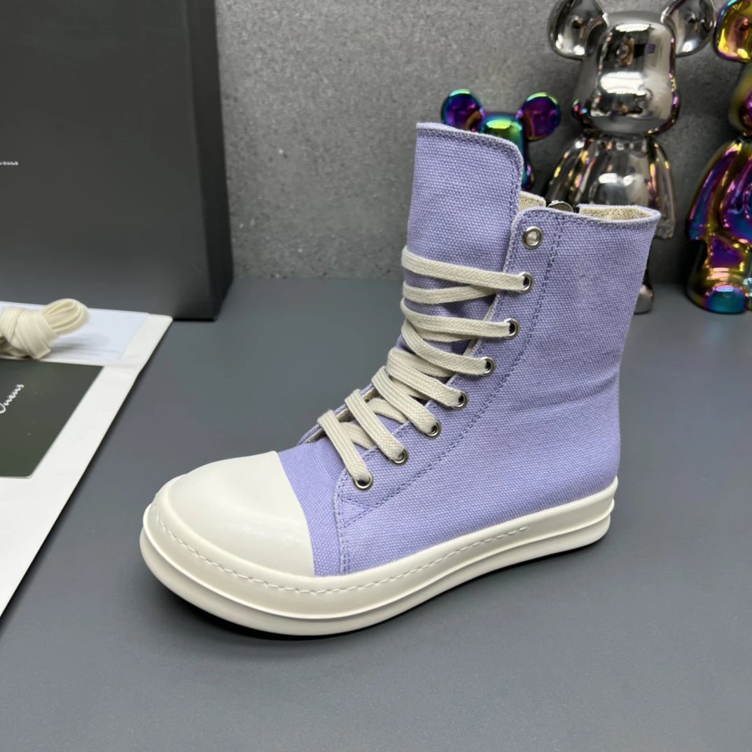 Rick Owens High-top Casual Sneakers Purple - Gallery Image 6 - Detailed View