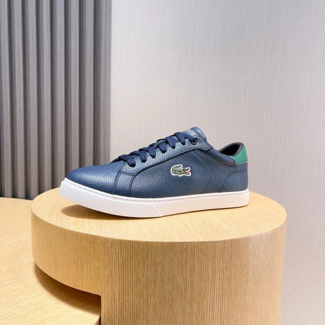 Lacoste Pebble Leather Sneakers Blue - Gallery Image 5 - Detailed View