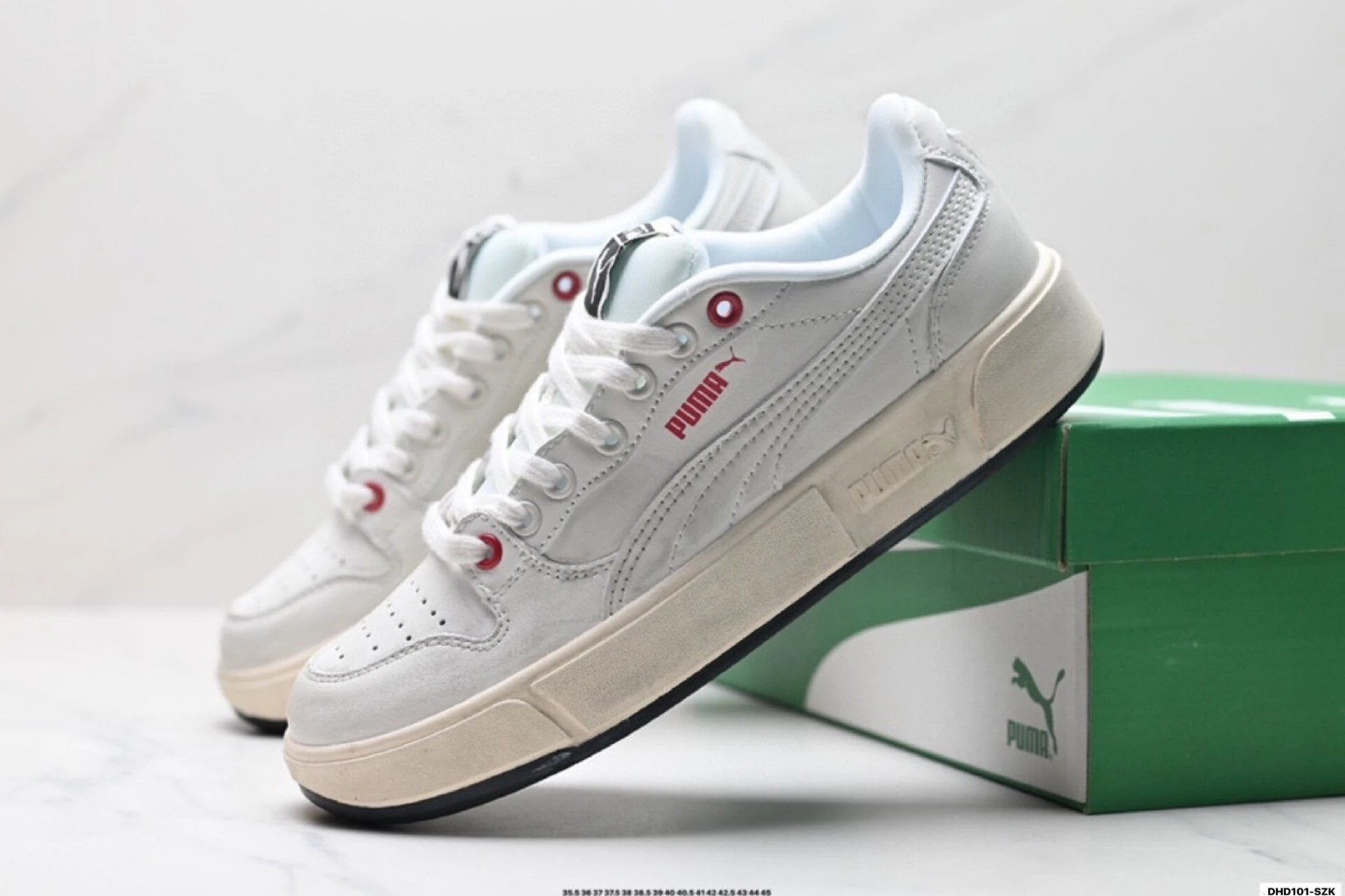 PUMA LX Court Low Denim Sneakers White Denim - Gallery Image 8 - Detailed View