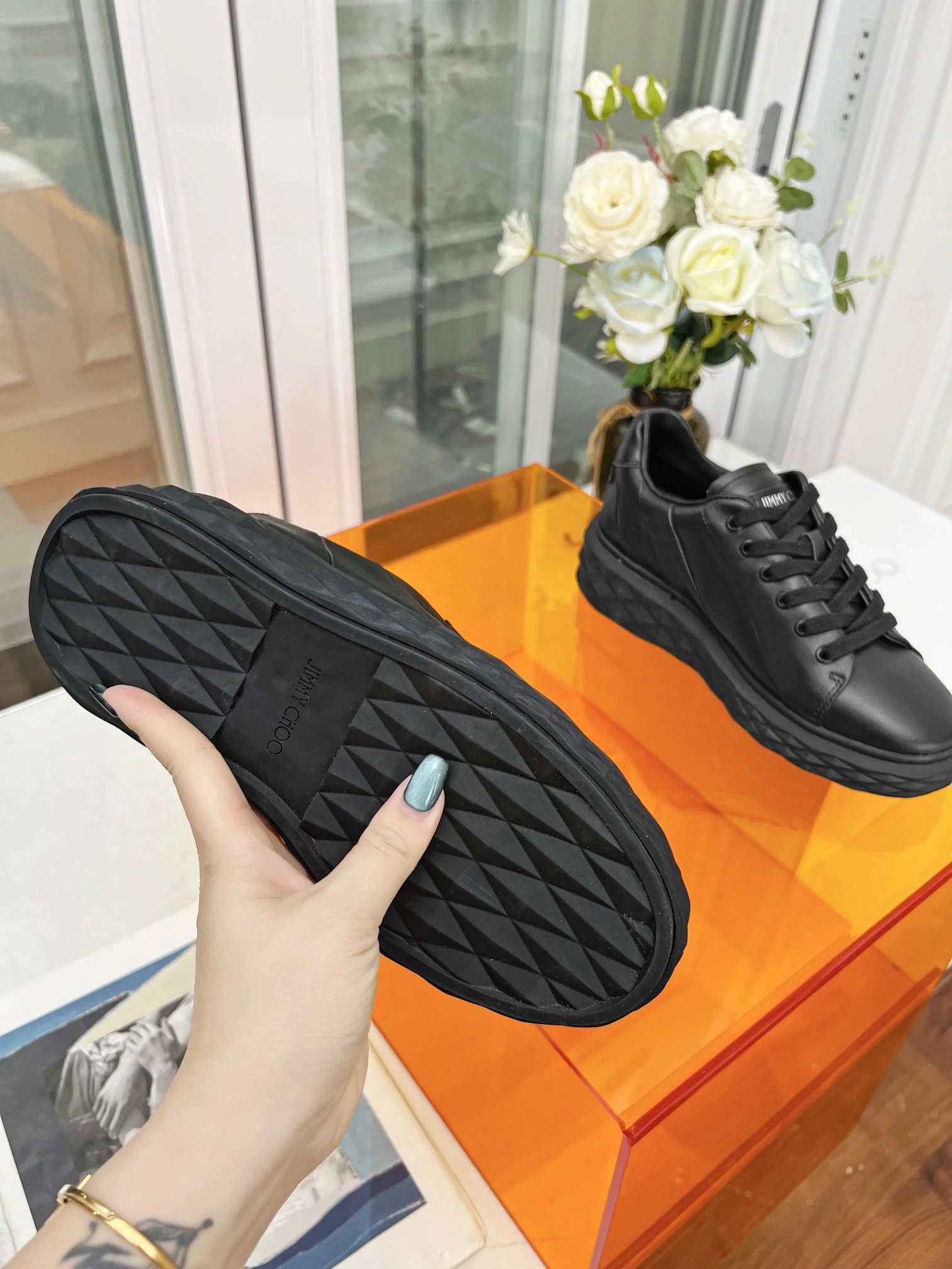 Jimmy Choo Black Diamond Sneakers - Gallery Image 9 - Detailed View