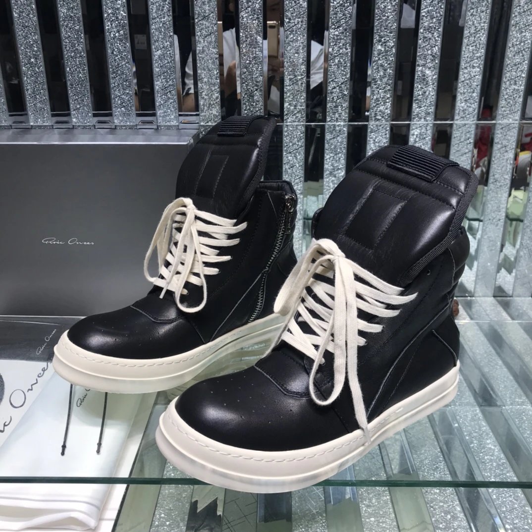Owens Geobasket High-Top Black Sneakers - Gallery Image 2 - Detailed View