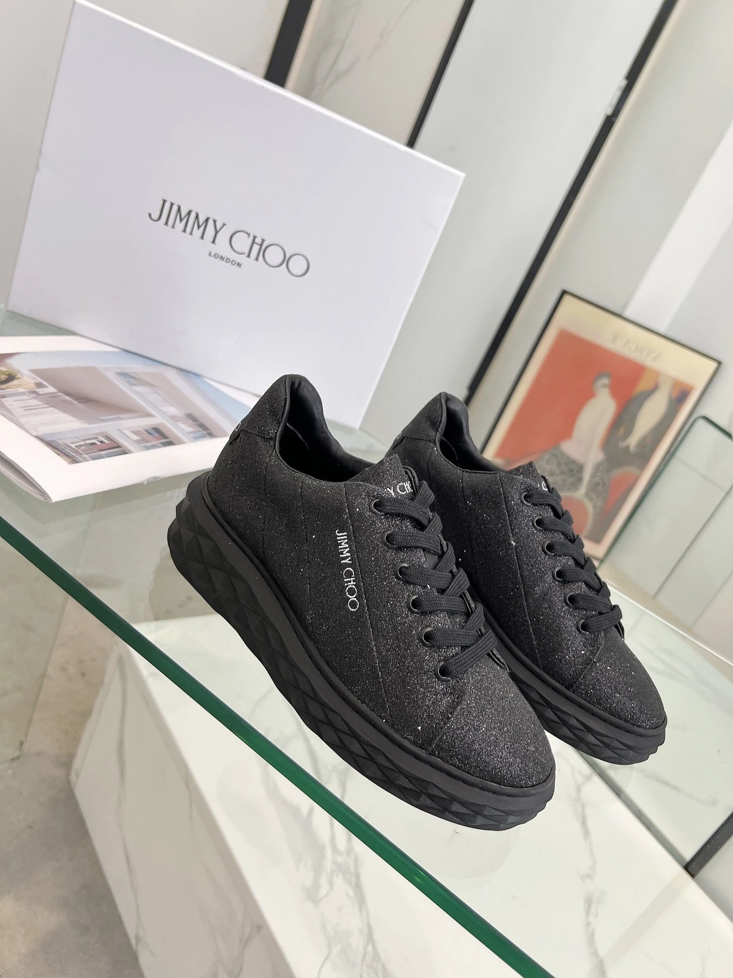 Jimmy Choo Diamond Sneakers Black - High Quality Product Image - Cnfans