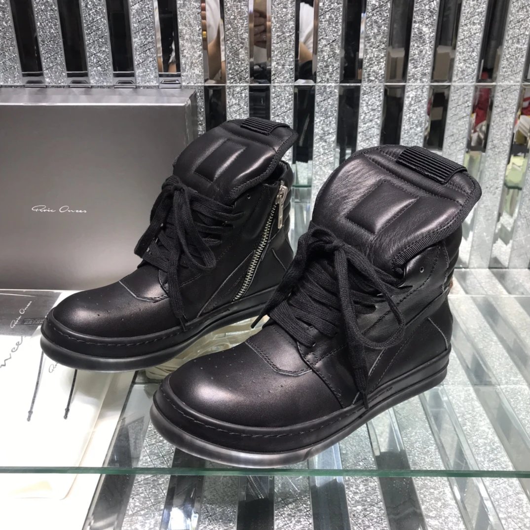 Owens Geobasket Black High-Top Sneakers - Gallery Image 2 - Detailed View