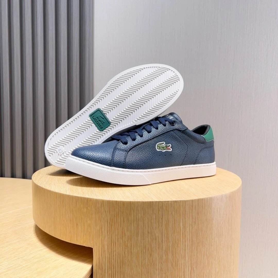 Lacoste Pebble Leather Sneakers Blue - Gallery Image 8 - Detailed View
