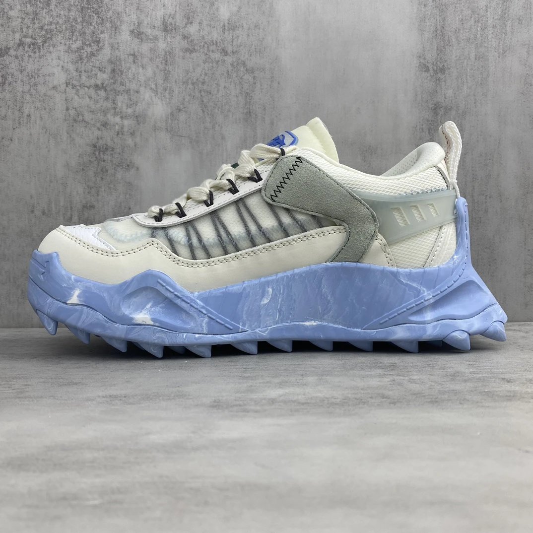 Chunky Outdoor Sneakers Leather Oxford EVA Sole Ice Blue - Gallery Image 7 - Detailed View