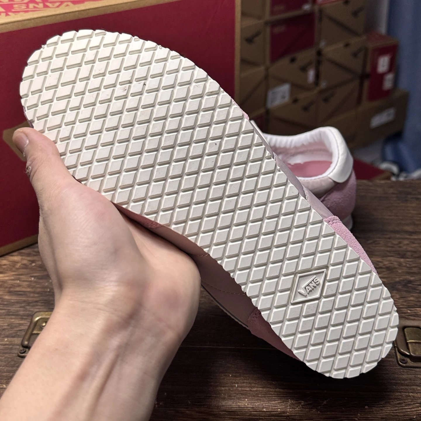 Retro Suede Nylon Low Sneakers Blush Pink - Gallery Image 8 - Detailed View