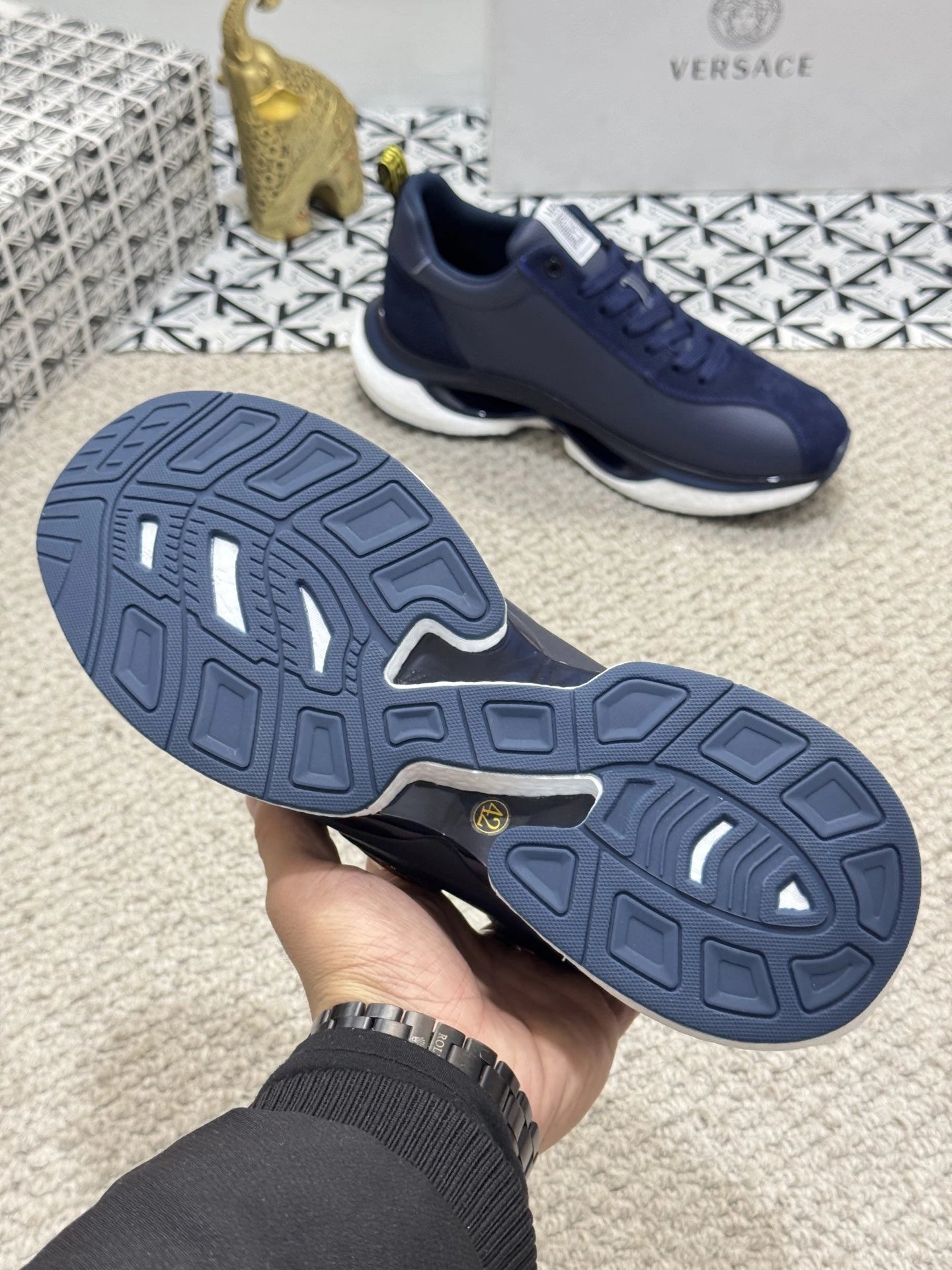 Luxury Mesh Sneakers Navy Blue - Gallery Image 9 - Detailed View