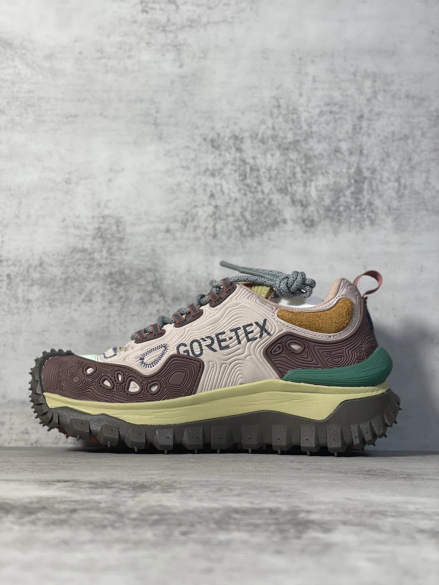 Moncler Trailgrip GTX Hiking Shoes Brown Pink - Gallery Image 2 - Detailed View