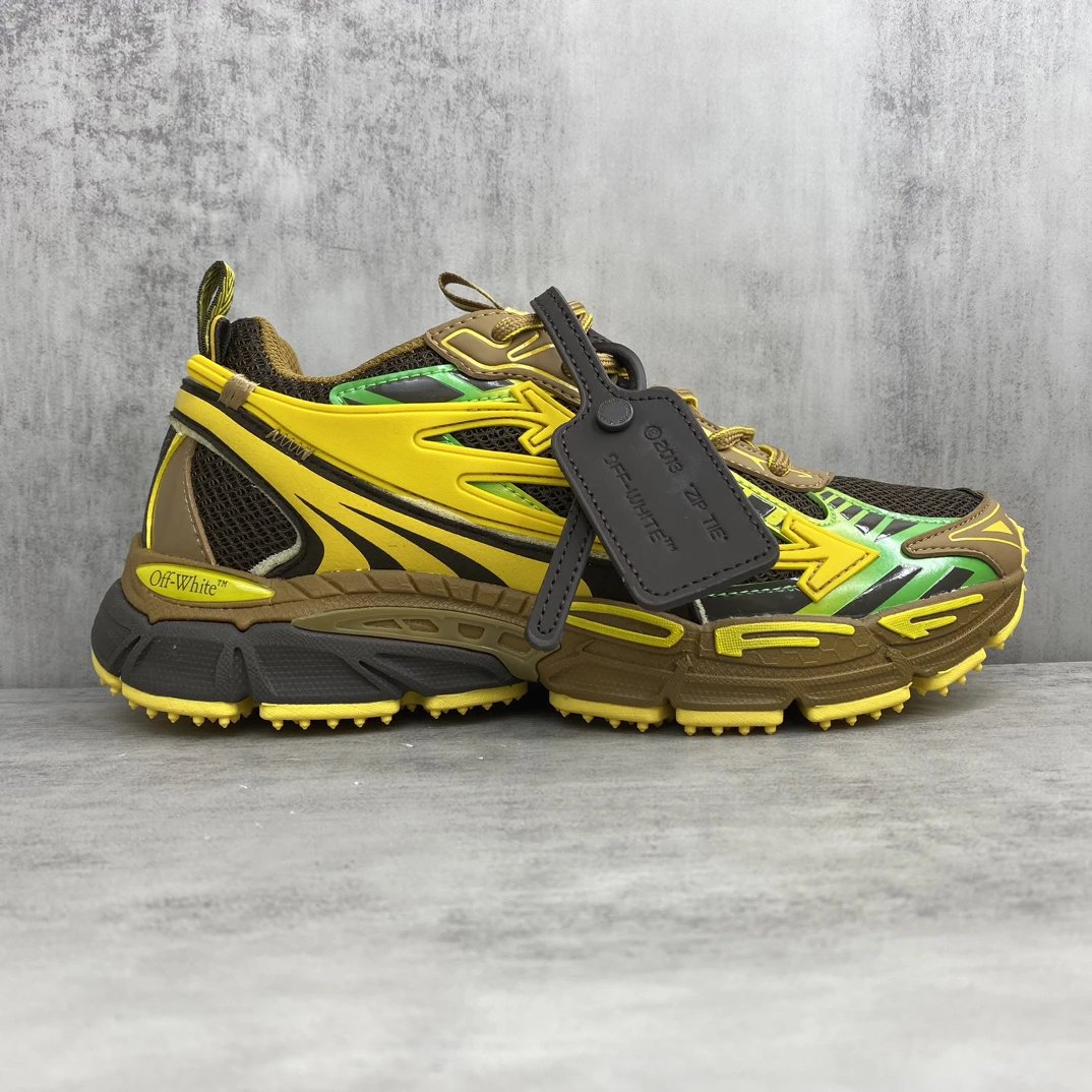 Retro Mesh EVA Trail Running Sneakers in Amber Yellow - Gallery Image 6 - Detailed View
