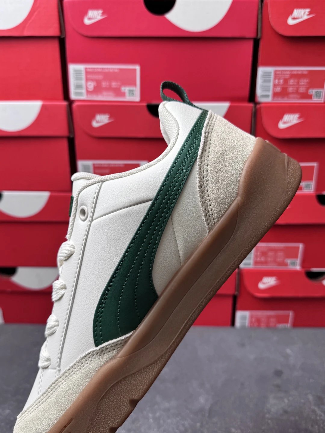 Puma Bread Sneakers White Green - Gallery Image 5 - Detailed View