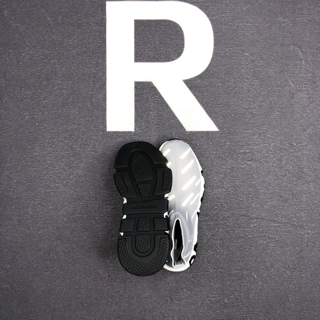 Speed Sock Sneakers Knit High Top Reflective Silver - Gallery Image 8 - Detailed View