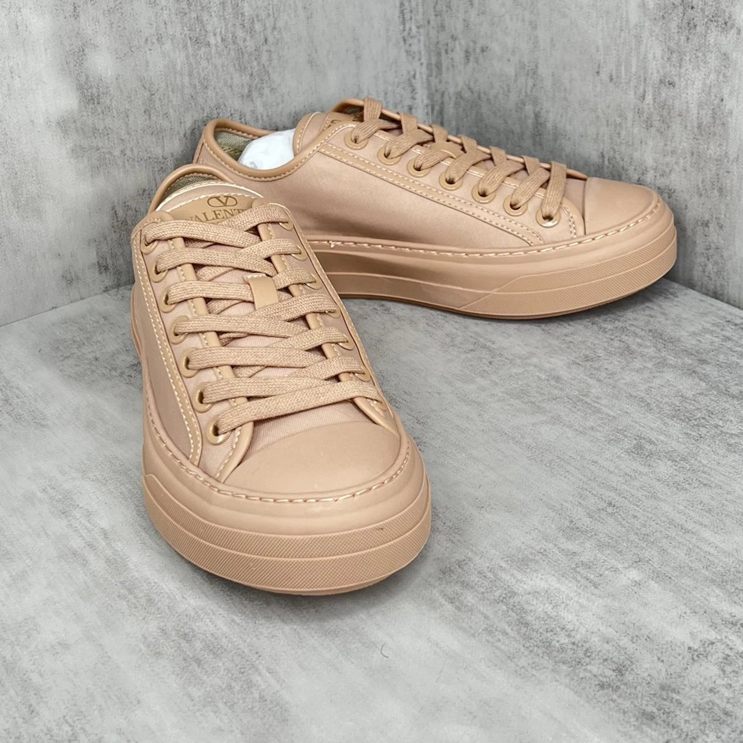 Valentino Garavani Beige Low Sneakers - Gallery Image 2 - Detailed View