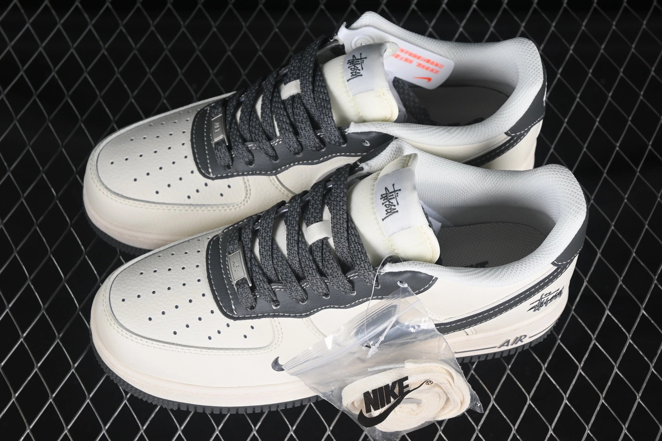 Men's Leather Sneakers Granite Gray - Gallery Image 5 - Detailed View