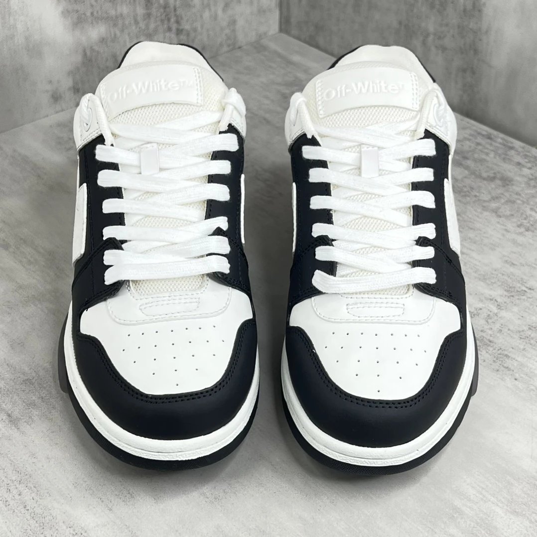 Low Top Leather Sneakers Retro Streetwear Black Ivory - Gallery Image 4 - Detailed View