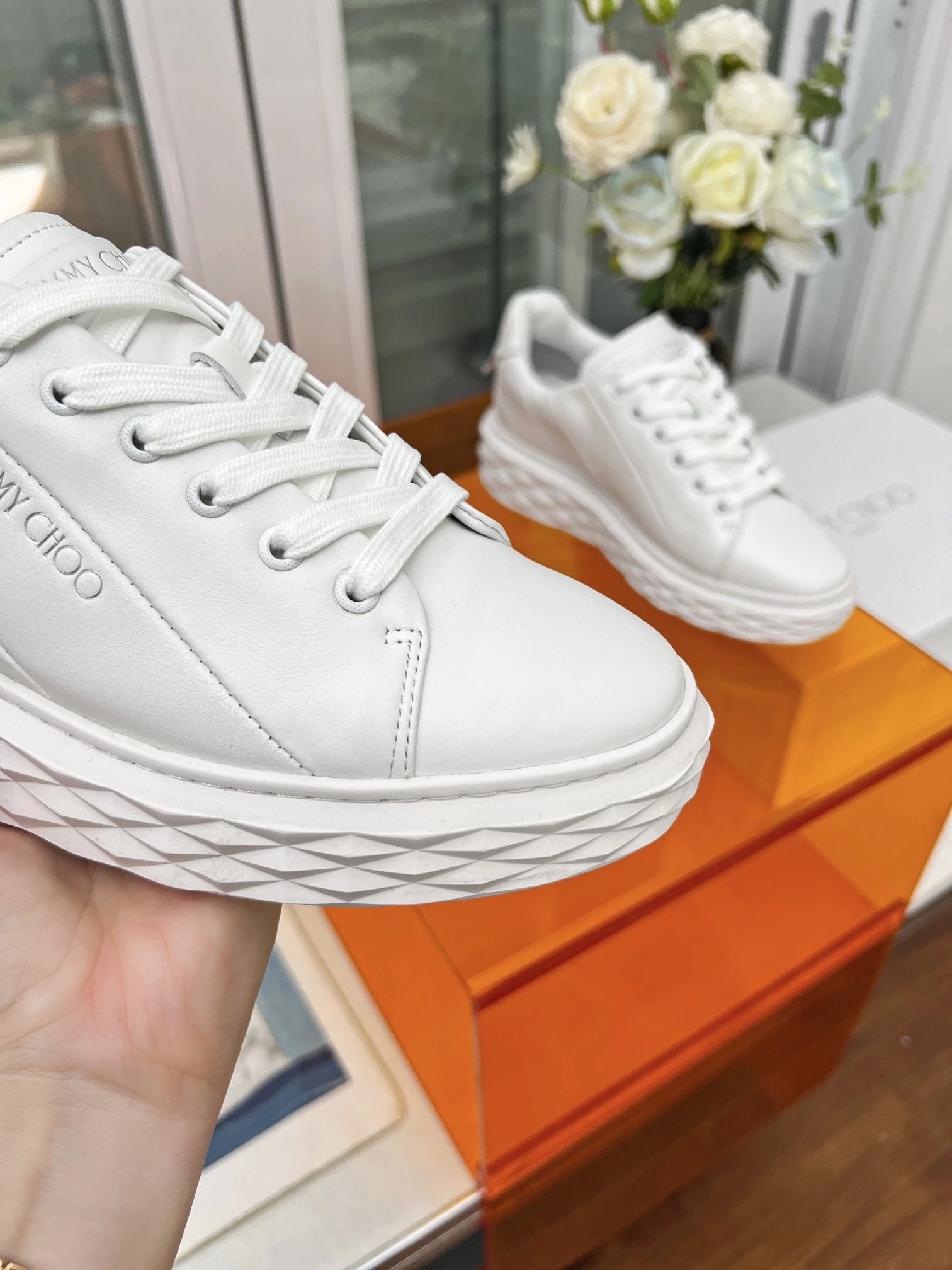 Jimmy Choo Diamond Sneakers White - Gallery Image 8 - Detailed View