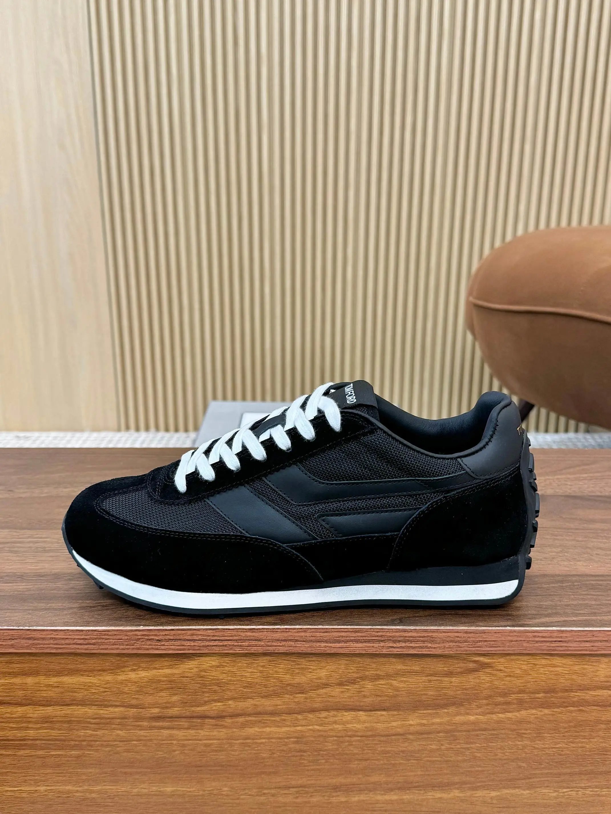 Vintage Suede Mesh Sneakers Onyx Black - Gallery Image 1 - Detailed View