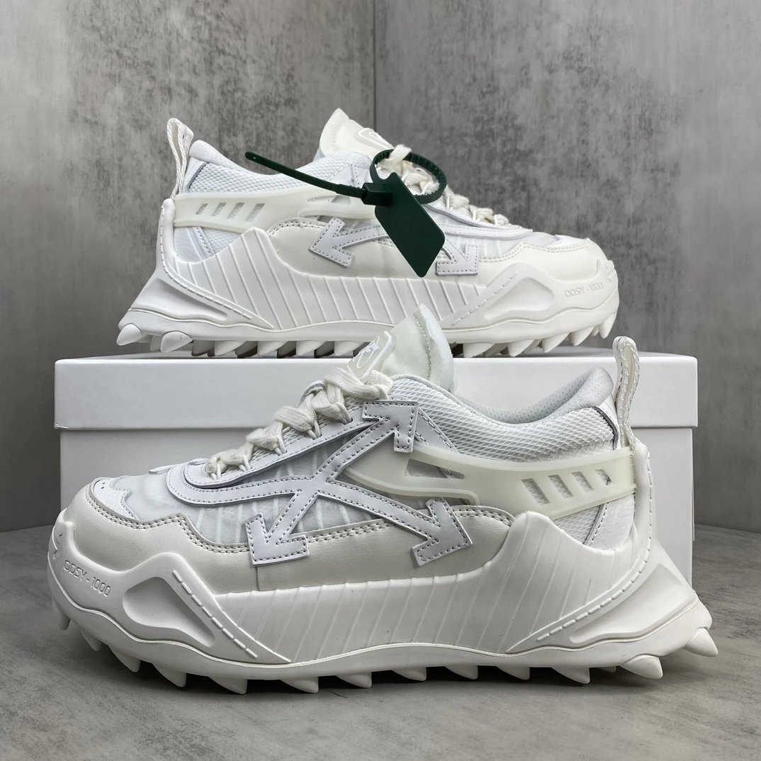 ODS Y1000 Trail Sneakers Oxford Leather Mesh Ivory - Gallery Image 9 - Detailed View