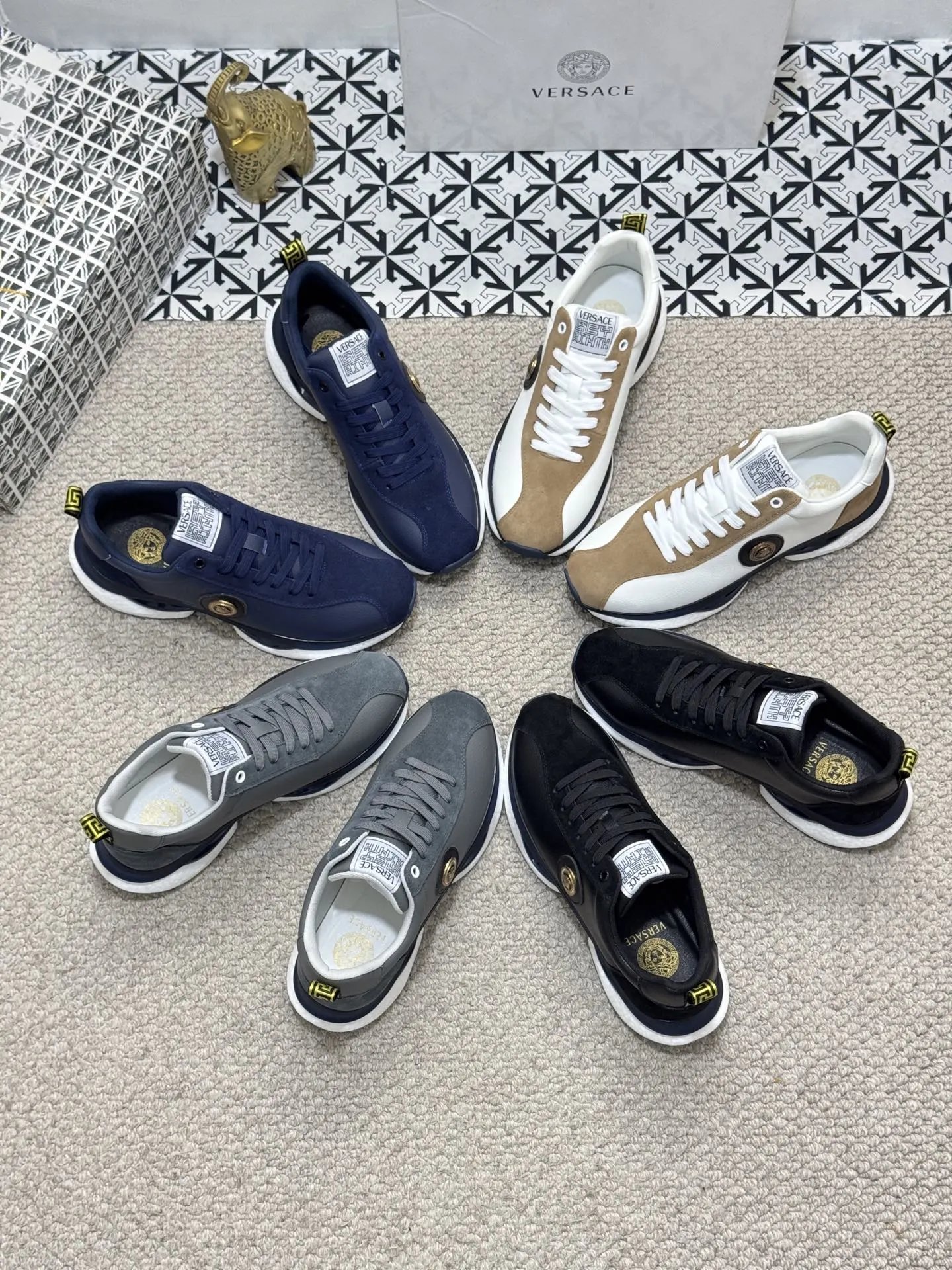 Luxury Mesh Sneakers Navy Blue - Gallery Image 2 - Detailed View