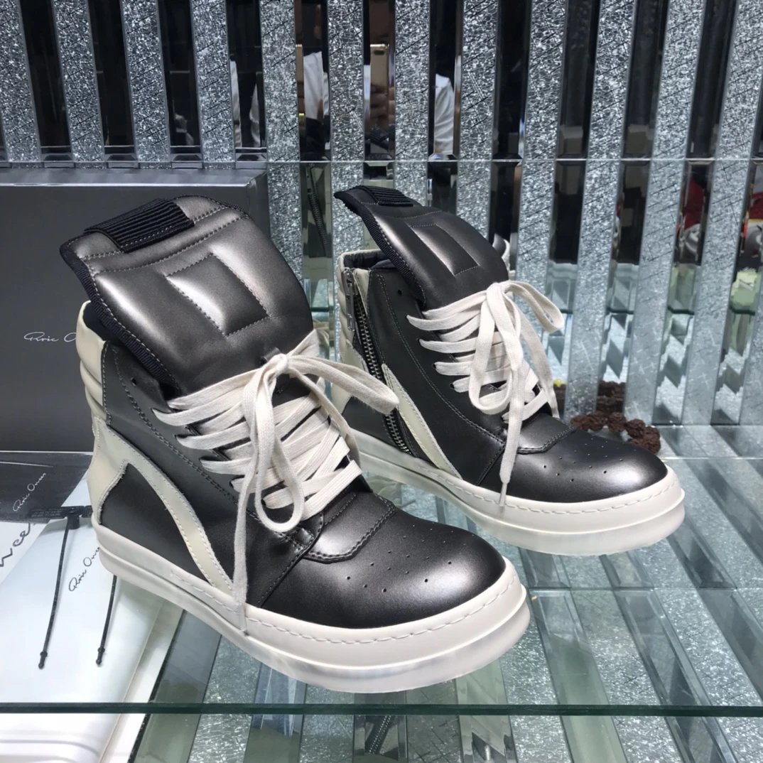 Owens Geobasket High-Top Sneakers Grey - Gallery Image 3 - Detailed View