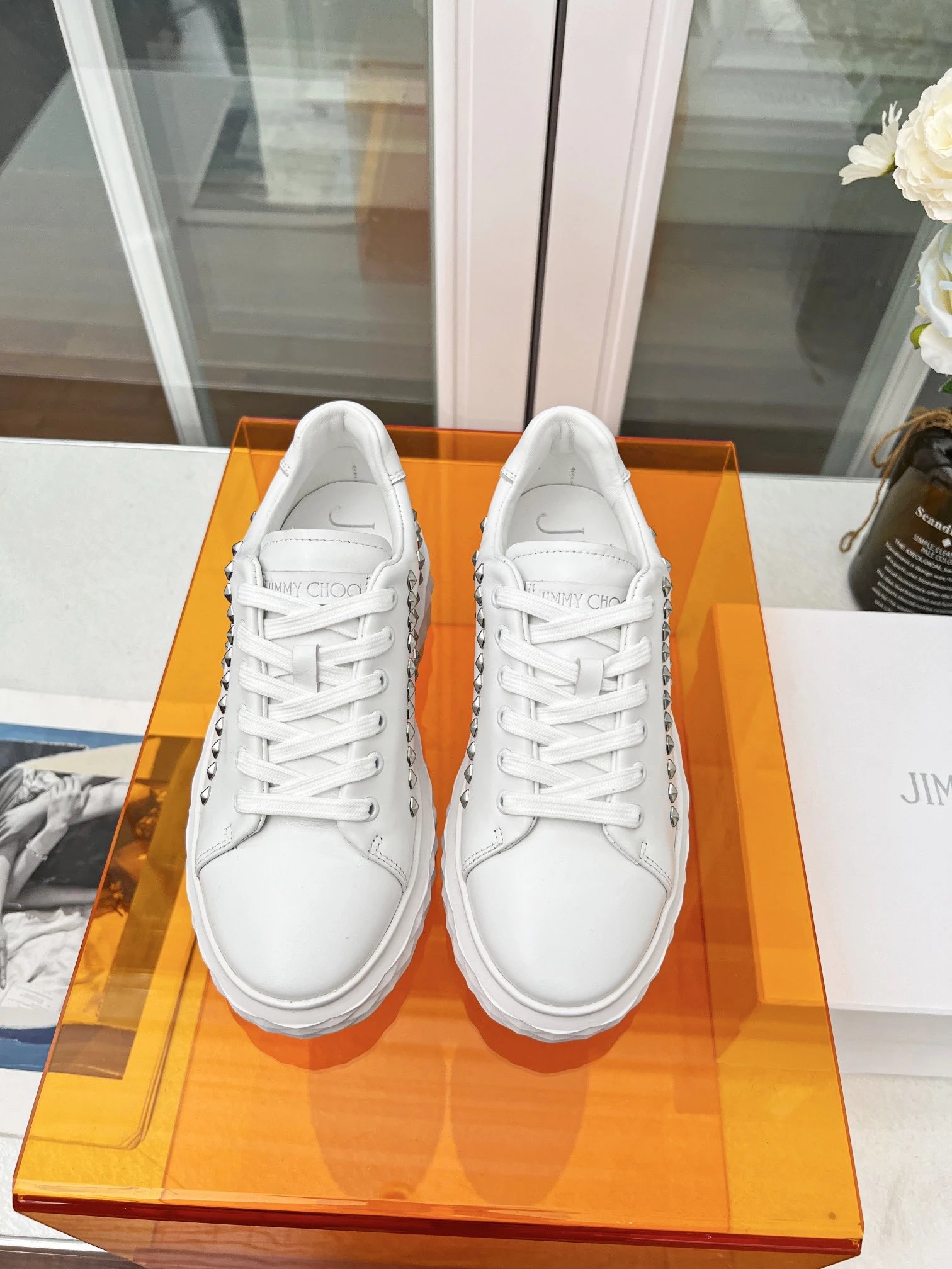 Jimmy Choo Diamond Sneakers White - Gallery Image 2 - Detailed View