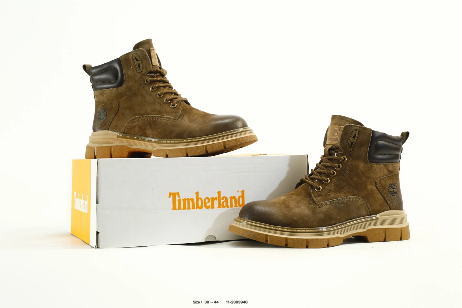 Premium Leather Outdoor Work Boots Walnut Brown - Gallery Image 9 - Detailed View