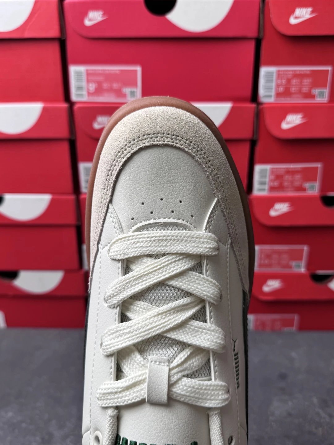 Puma Bread Sneakers White Green - Gallery Image 7 - Detailed View