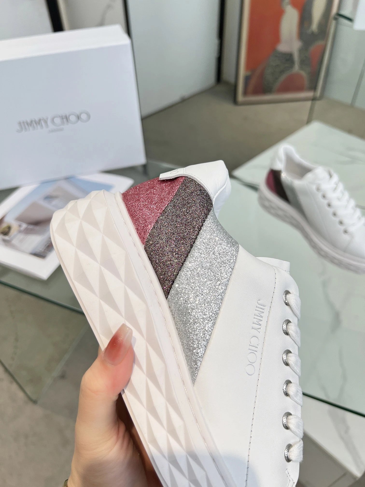 Jimmy Choo Diamond Sneakers Multicolor - Gallery Image 8 - Detailed View