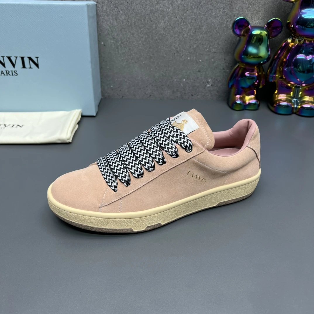 Lanvin Suede Sneakers Pink - Gallery Image 6 - Detailed View