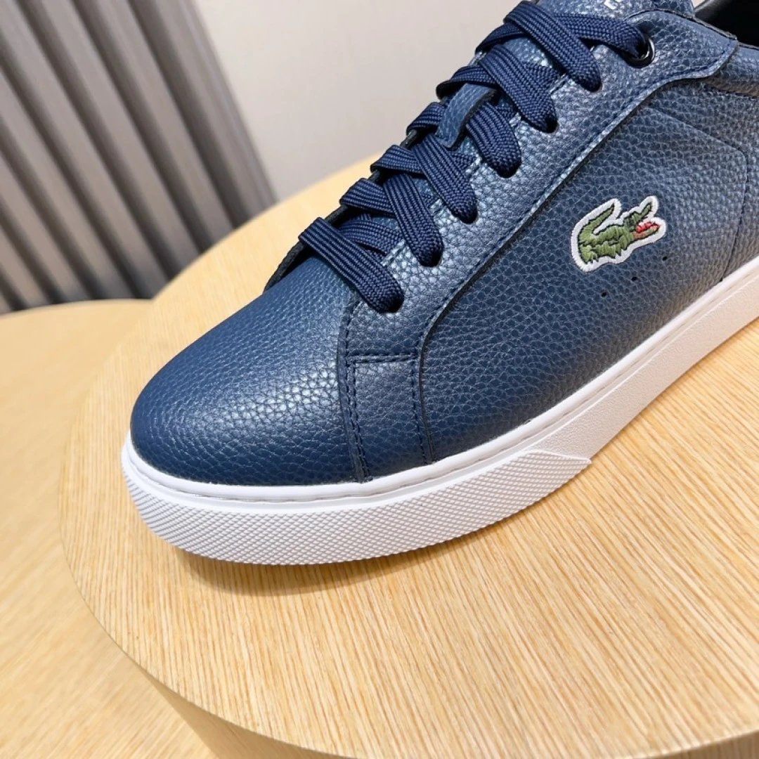 Lacoste Pebble Leather Sneakers Blue - Gallery Image 7 - Detailed View
