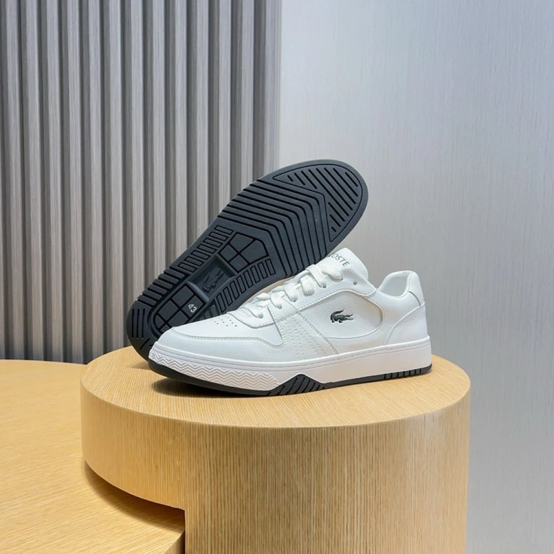 Lacoste White Leather Sneakers - Gallery Image 8 - Detailed View