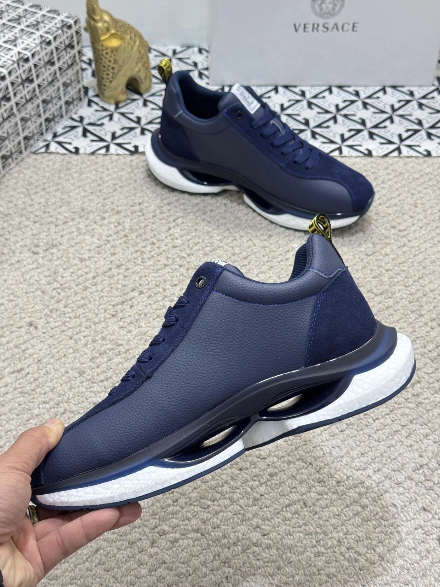 Luxury Mesh Sneakers Navy Blue - Gallery Image 8 - Detailed View