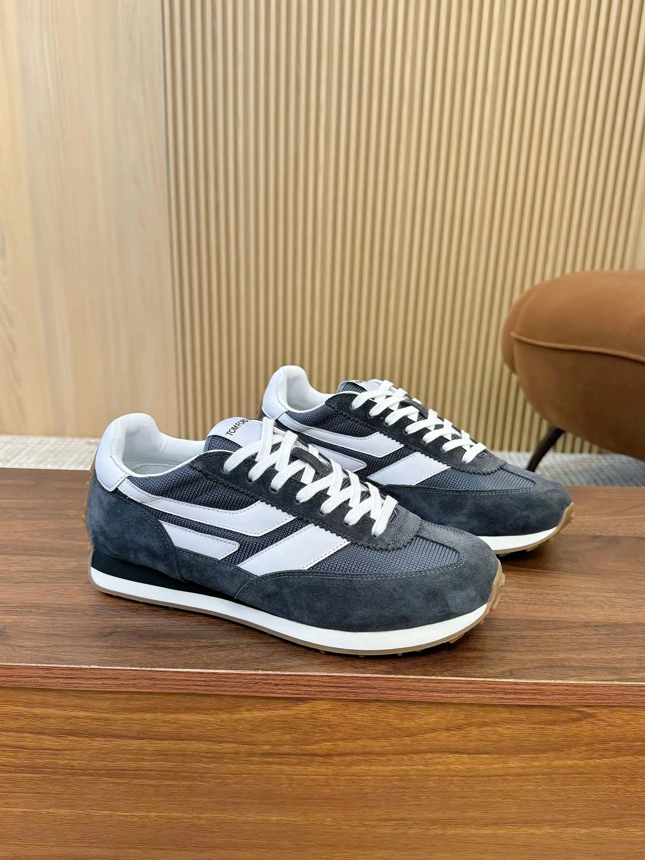 Retro Suede Mesh Sneakers Charcoal - Gallery Image 1 - Detailed View