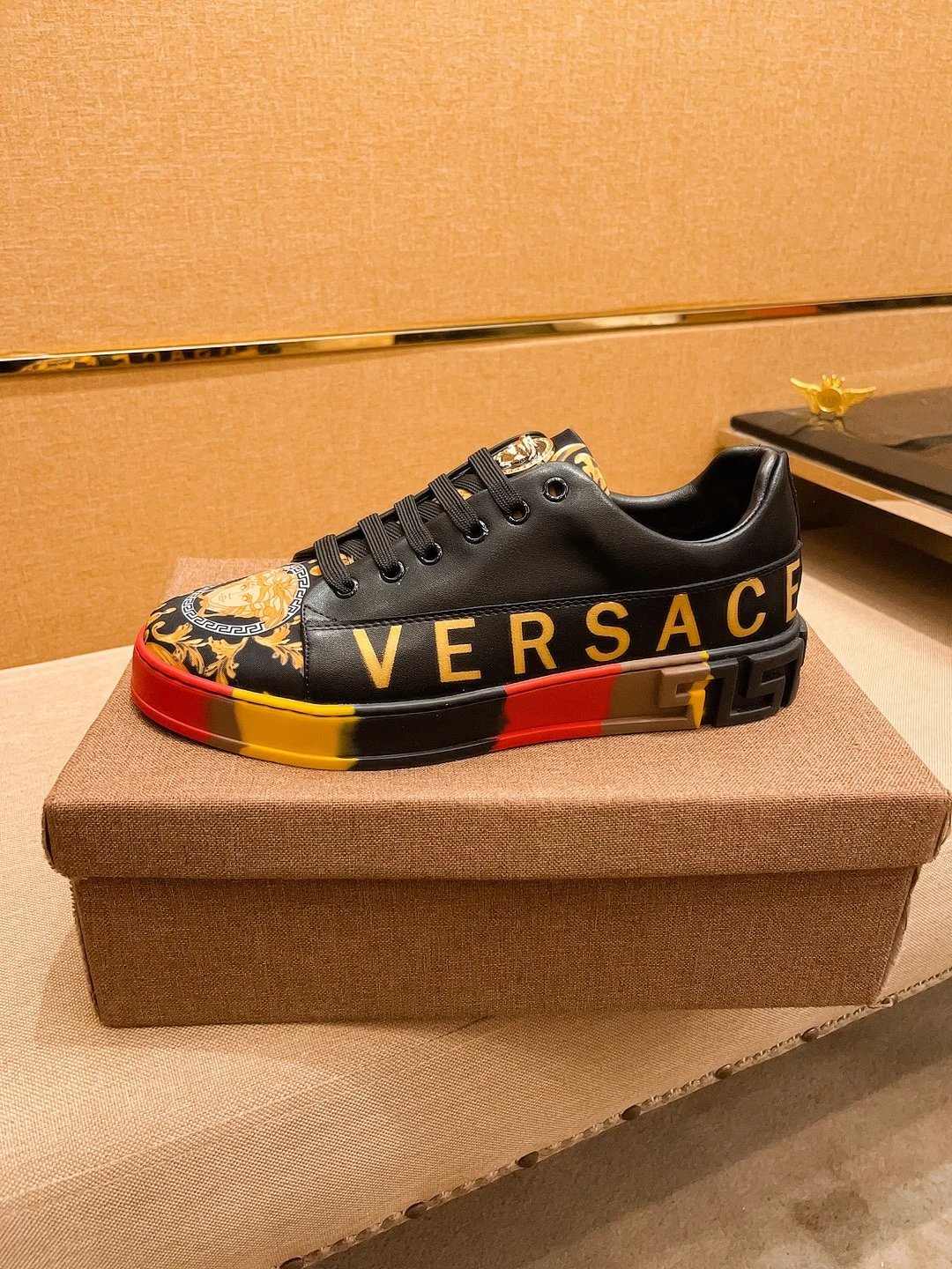 Baroque Leather Sneakers Multi-Tone - Gallery Image 6 - Detailed View