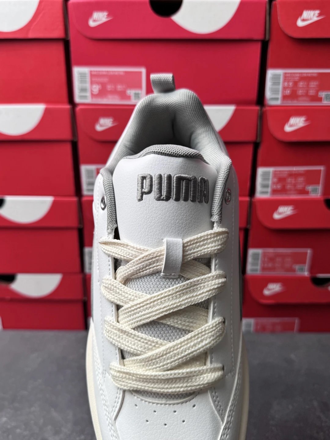 Puma Bread Sneakers White Grey - Gallery Image 4 - Detailed View