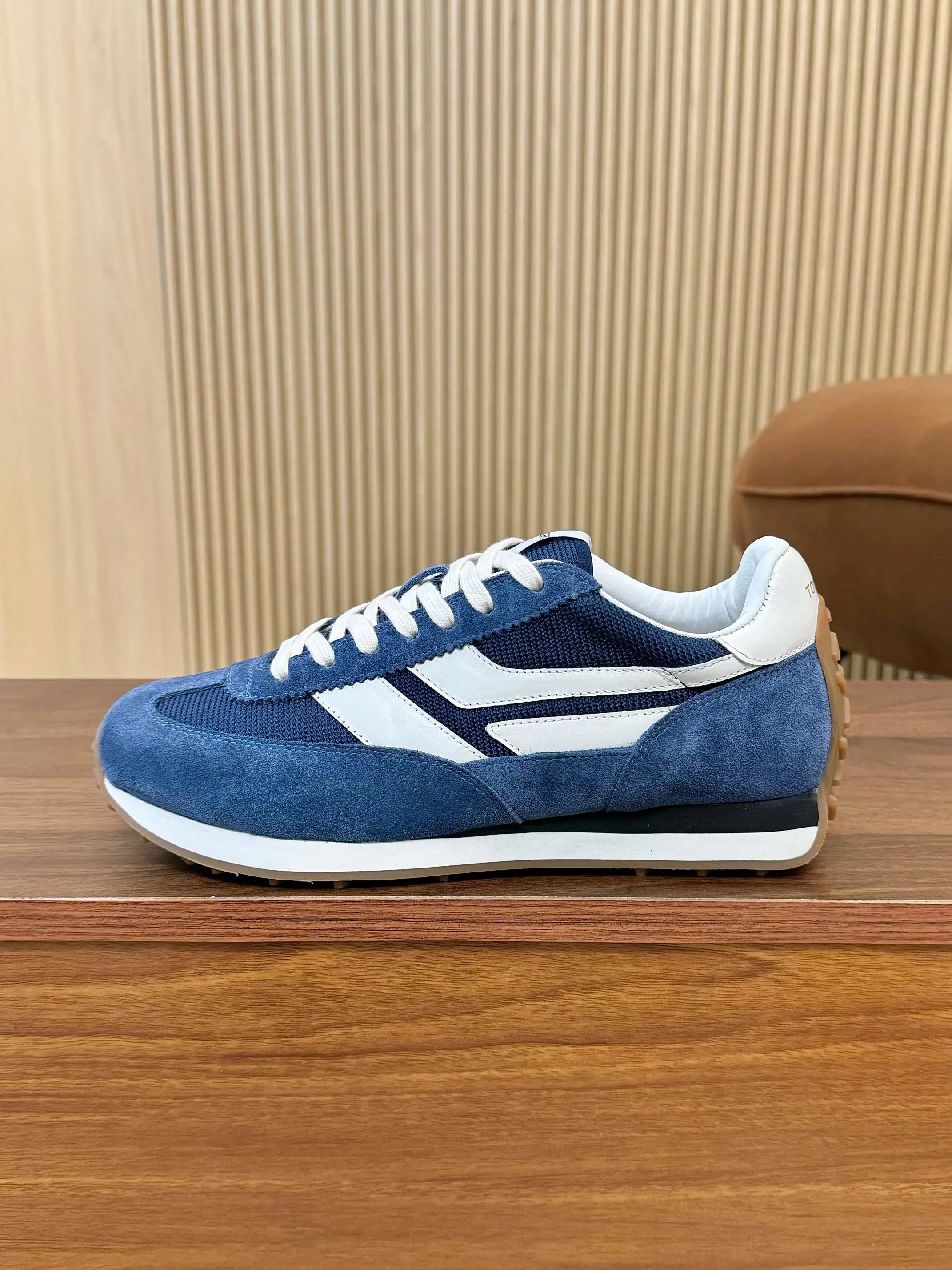 Vintage Suede Mesh Sneakers Midnight Blue - Gallery Image 1 - Detailed View