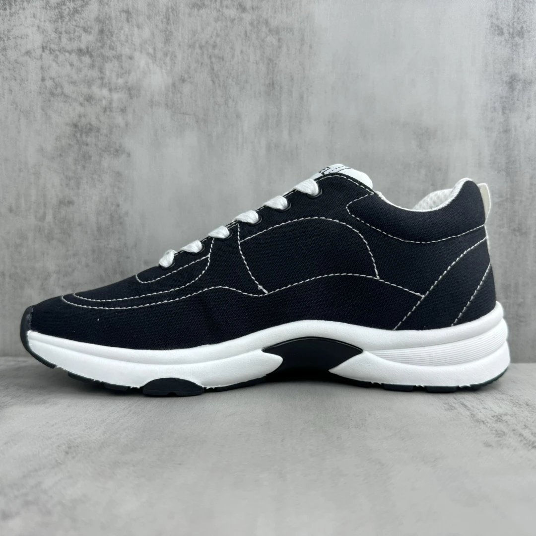 Luxury Leather Panda Sneakers Women Black Ivory - Gallery Image 7 - Detailed View