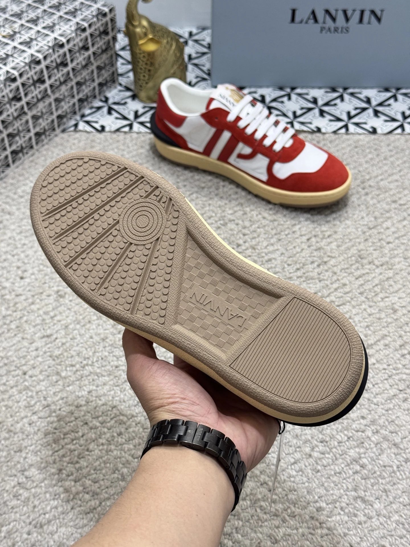 Lanvin Bumpr Sneakers Red White  - Gallery Image 9 - Detailed View