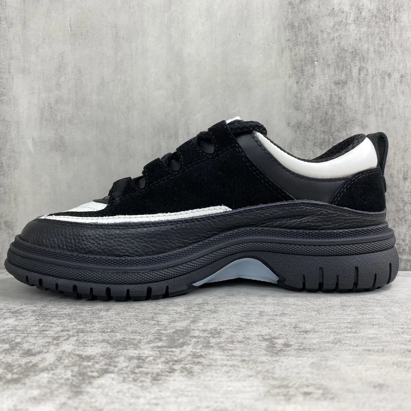 25SS Panda Low Top Sneakers Leather Black Ivory - Gallery Image 7 - Detailed View